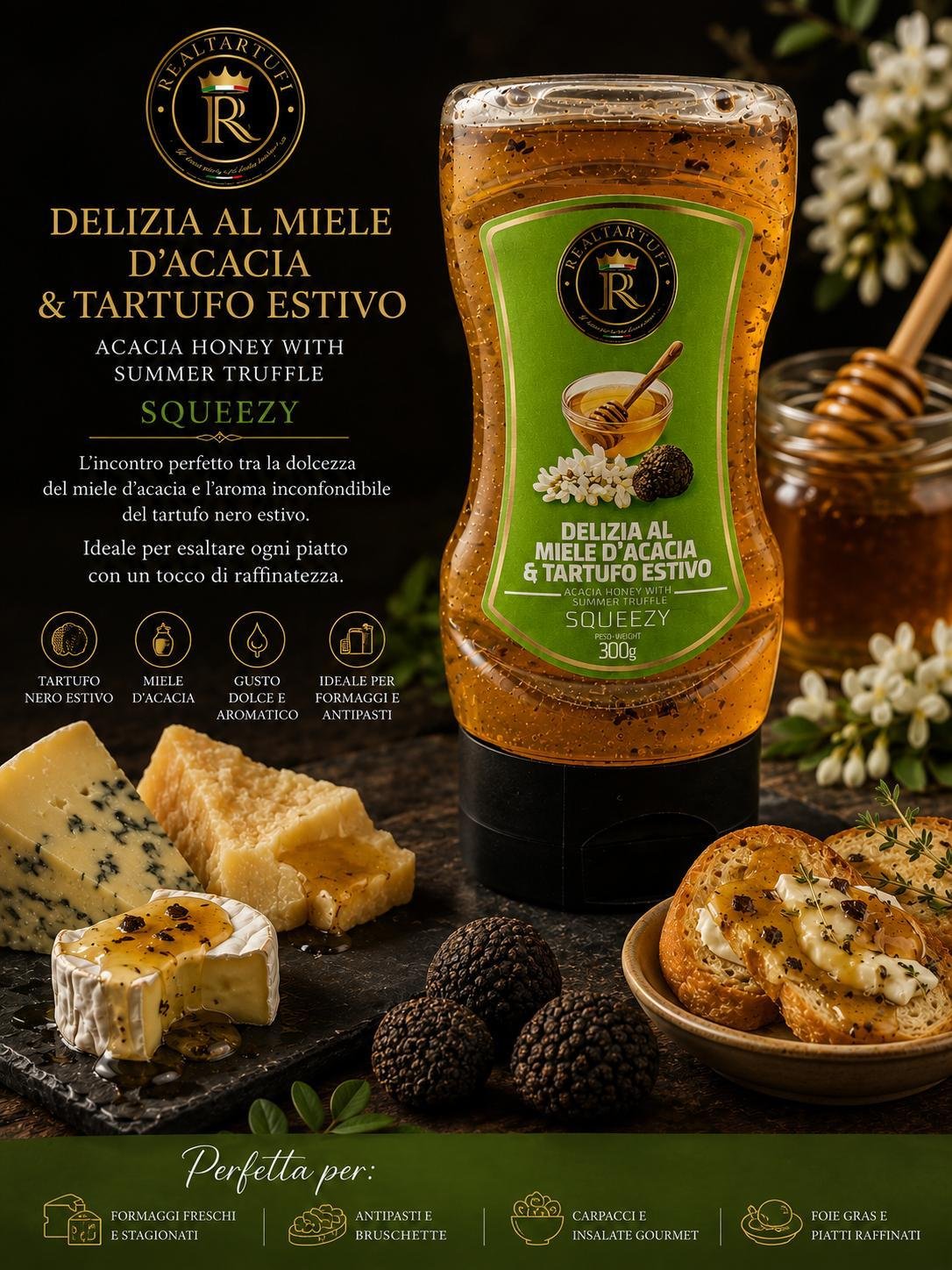 Delizia al Miele D'acacia al Tartufo Nero Squeezy
